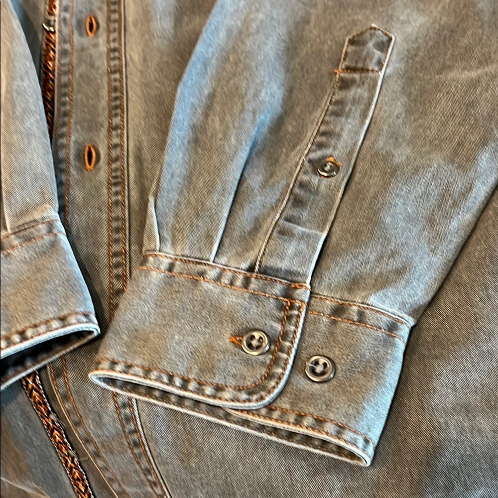 Basic Editions Gray Button-Up Shirt - image 5